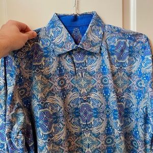 Long sleeve bright patterned shirt